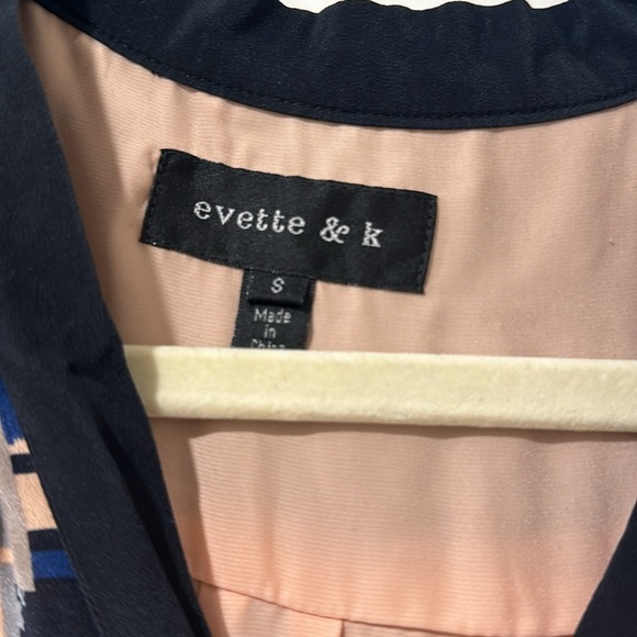 Evette & K dress navy and color block with tie - Picture 3 of 5